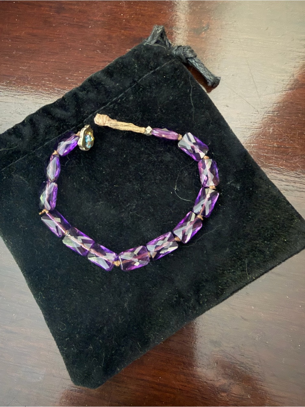 Purple Faceted  amthyest bracelet Women's Jewelry